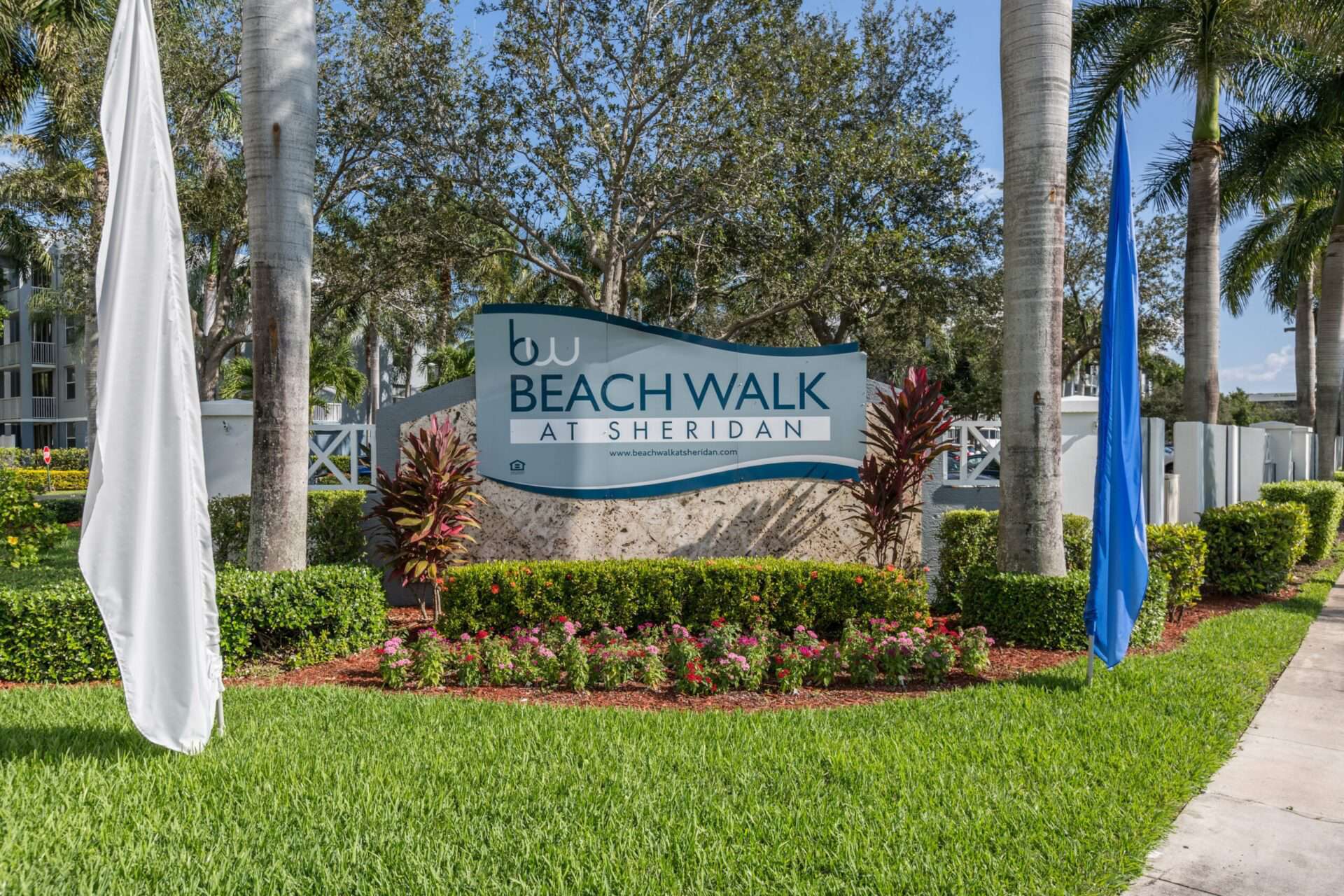 Beach Walk at Sheridan entrance sign.