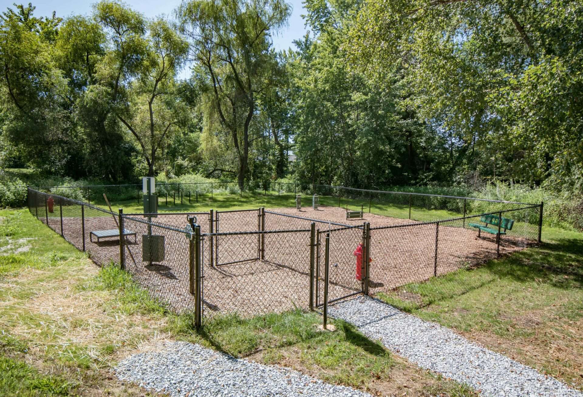 Fenced dog park at Wyntre Brooke