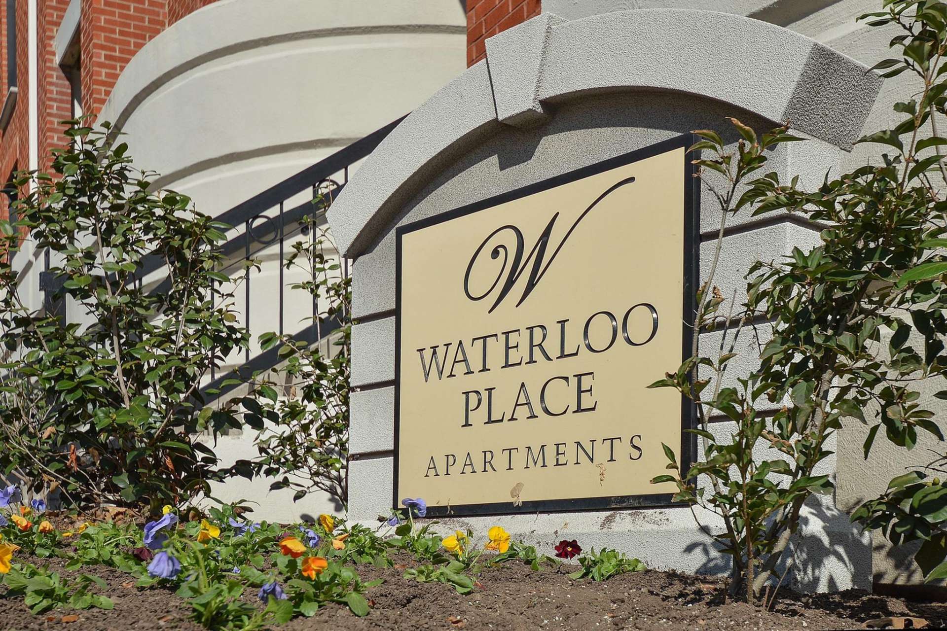 Waterloo Place Apartments signage