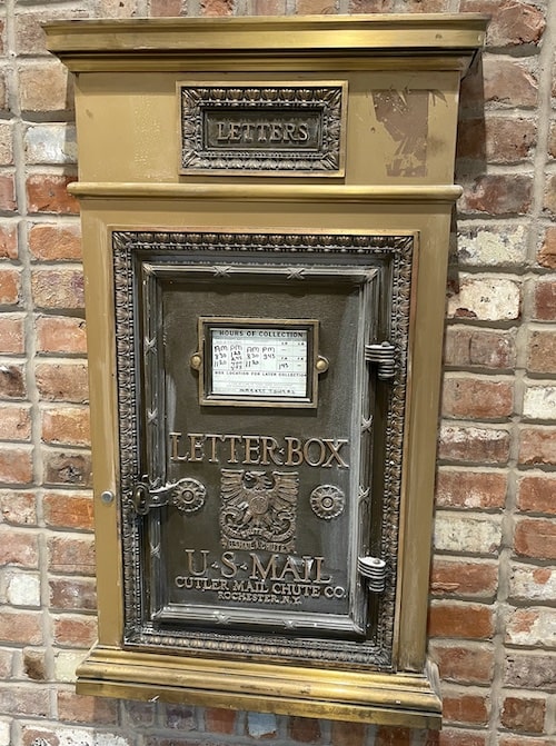 Rare Antique Brass U.S Mail Letter Box from the early 1900s