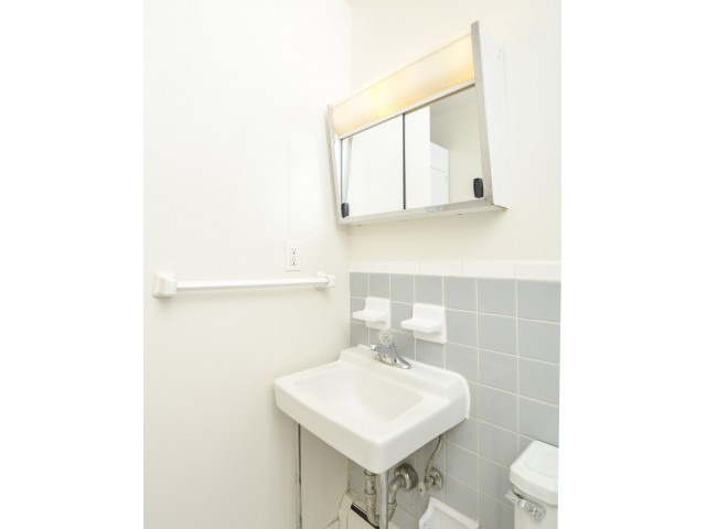 Woodland Plaza apartment bathroom with sink